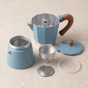 Partes internas da cafeteira italiana Torino Azul
