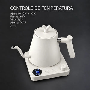 Controle de temperatura de 40°C a 100°C da chaleira Veneza branca