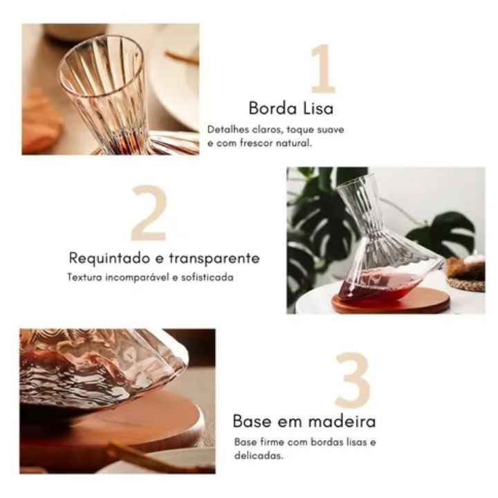Decanter de Vinho Base Giratória Criativo Lumi Homi