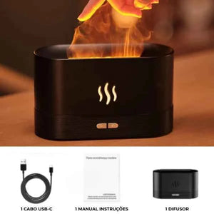 Difusor de Ambiente e Umidificador de Ar Flame Lumi Homi