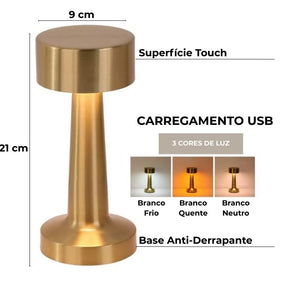 Luminaria-de-Mesa-LED-Recarregavel-Dourada-Sirena-Lumi-Homi-01