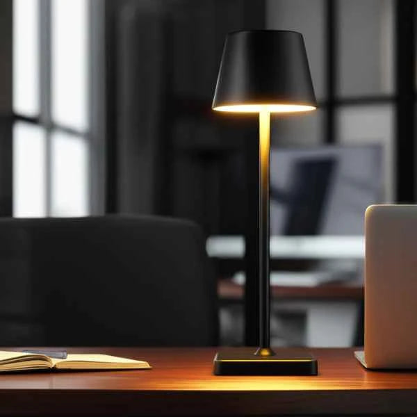 Luminária de Mesa Preta sem Fio Ônix Lumi Homi