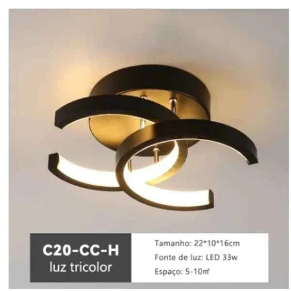 Luminária de Teto Sobrepor Plafon Luna Lumi Homi