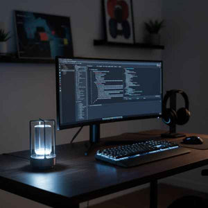 Luminária para Mesa de Estudo Preta LED Eternity Lumi Homi