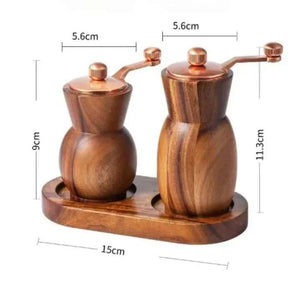 Moedor de Pimenta Manual Wood Lumi Homi | 2 Unidades + Base