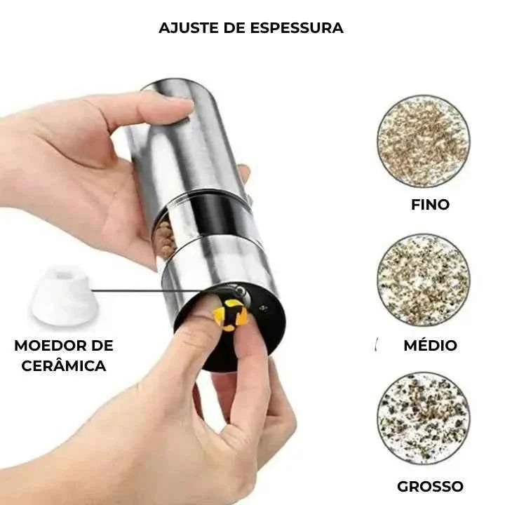 Moedor de Sal Elétrico Inox Lumi Homi