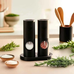 Moedor de Sal Nero Elétrico Lumi Homi - 2 Unidades + Suporte