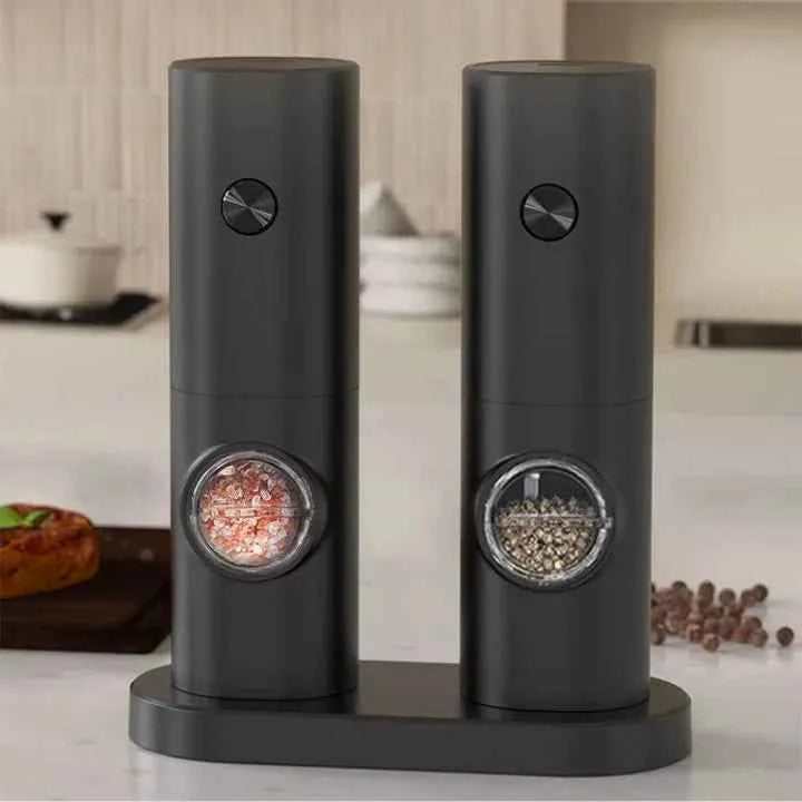 Moedor de Sal Nero Elétrico Lumi Homi - 2 Unidades + Suporte