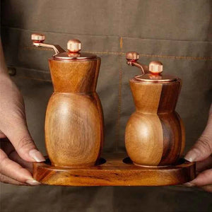 Moedor de Sal Manual Wood Lumi Homi | 2 Unidades + Base