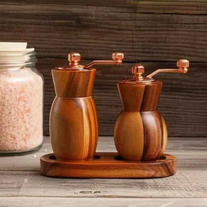 Moedor de Sal Manual Wood Lumi Homi | 2 Unidades + Base