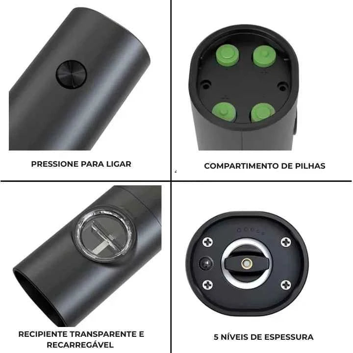 Moedor de Temperos Nero Elétrico Lumi Homi - 2 Unidades + Suporte