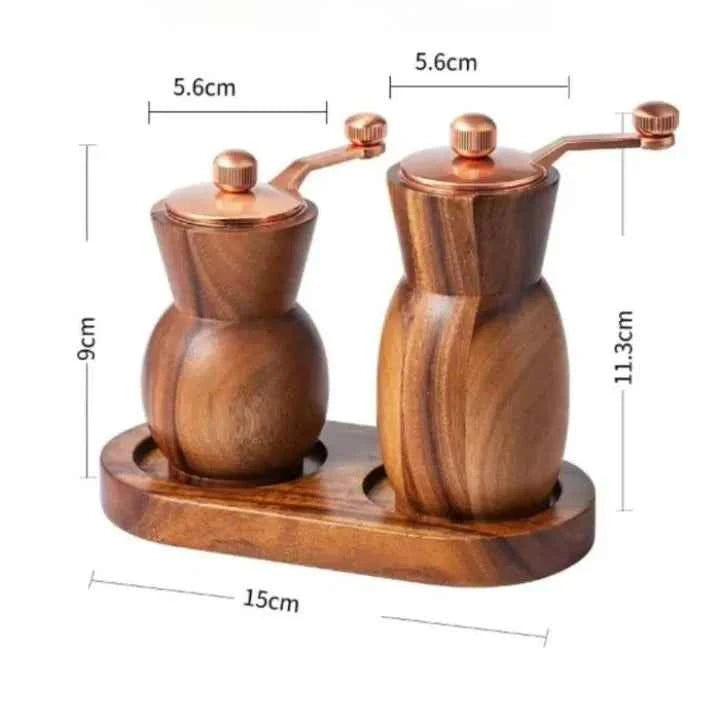 Moedor de Temperos Manual Wood Lumi Homi | 2 Unidades + Base