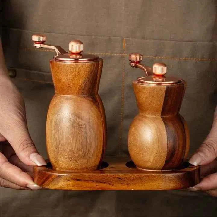 Moedor de Temperos Manual Wood Lumi Homi | 2 Unidades + Base