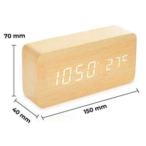 Relógio de Mesa Digital Despertador Wood Lumi Homi