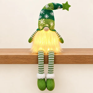 Gnomo iluminado verde com pernas longas