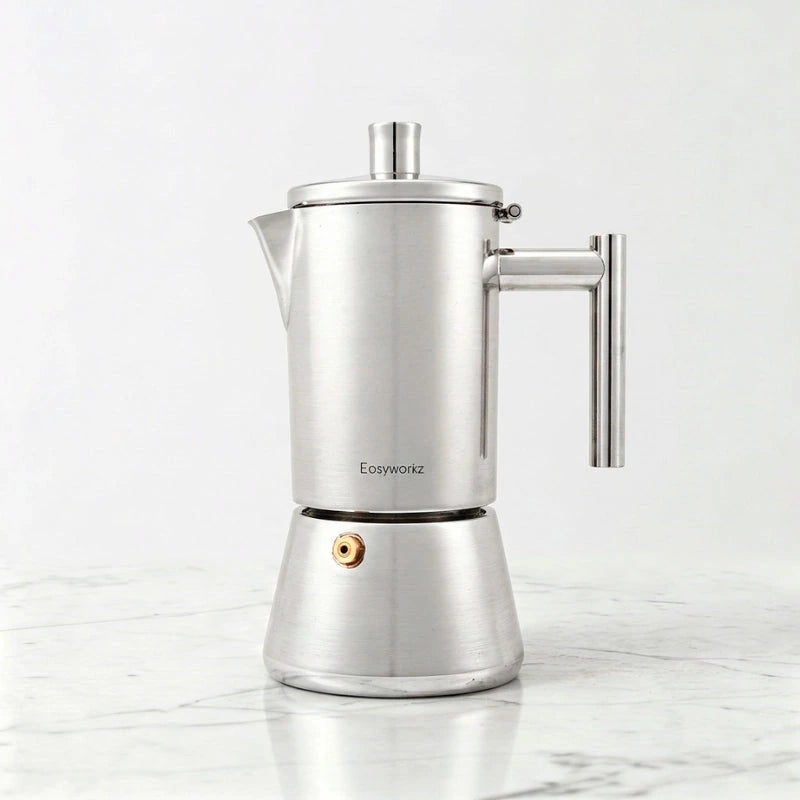 Cafeteira italiana moka inox Amalfi 300 ml em aco inox polido