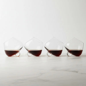 Copo de Whisky Cristal Base Rotativa Lumi Homi conjunto com 4 unidades