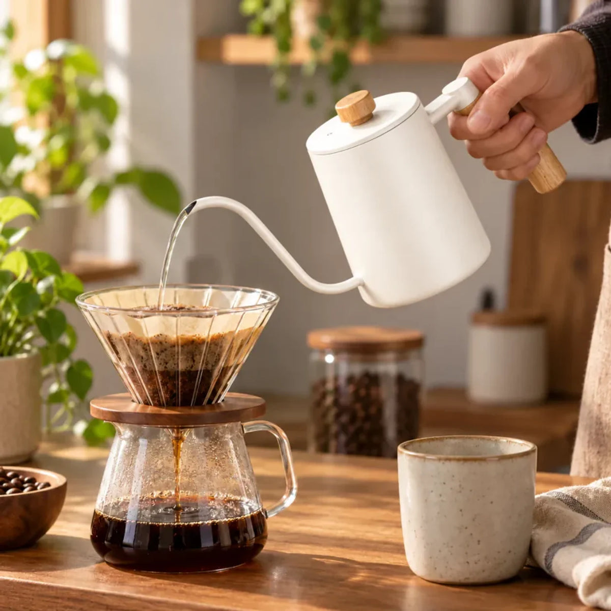 Zurich Branca de 600 mL servindo água no café coado