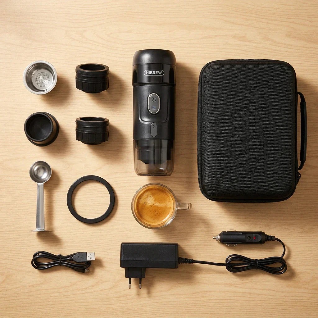 Kit da cafeteira portatil HiBREW com case e acessorios