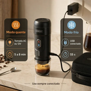 Cafeteira portatil HiBREW com modos quente e frio sempre conectados