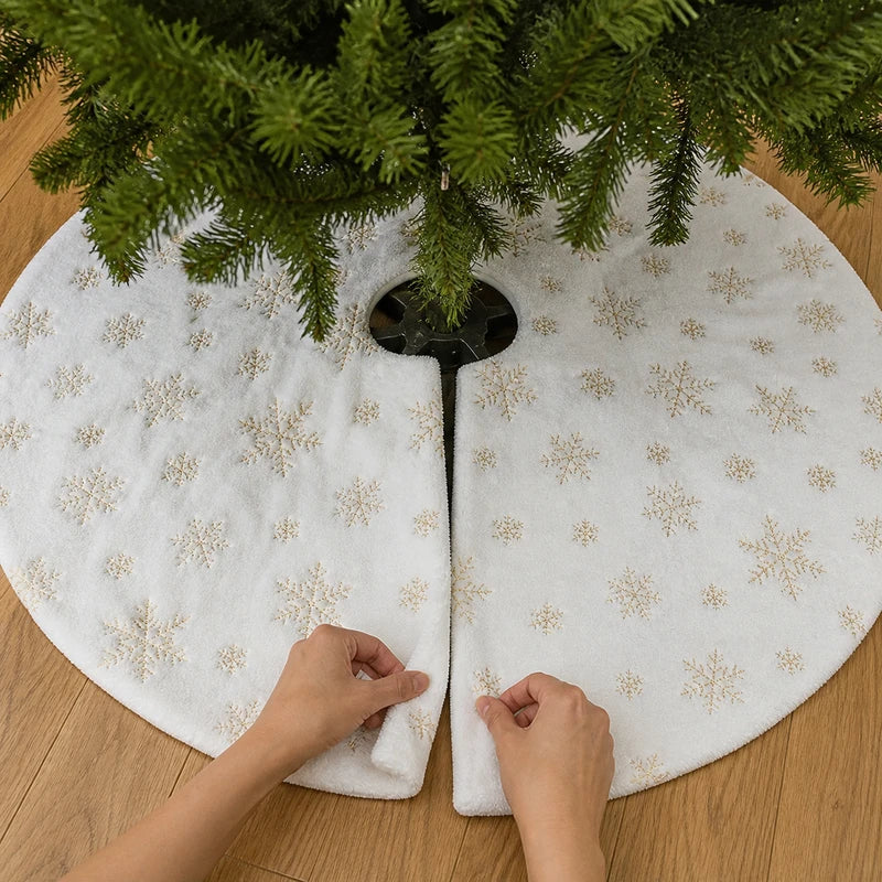 Como colocar saia para árvore de Natal com abertura central
