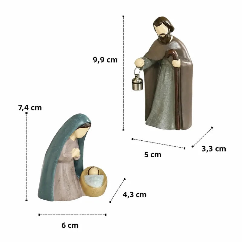 Medidas em centímetros das duas peças do Presépio de Natal Iluminado