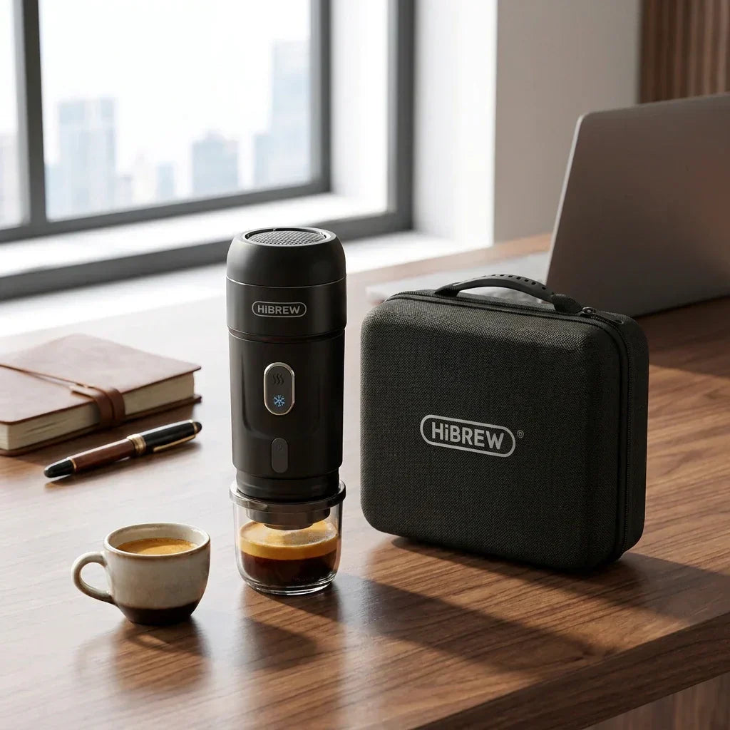 Cafeteira portatil HiBREW para escritorio viagem e rotina