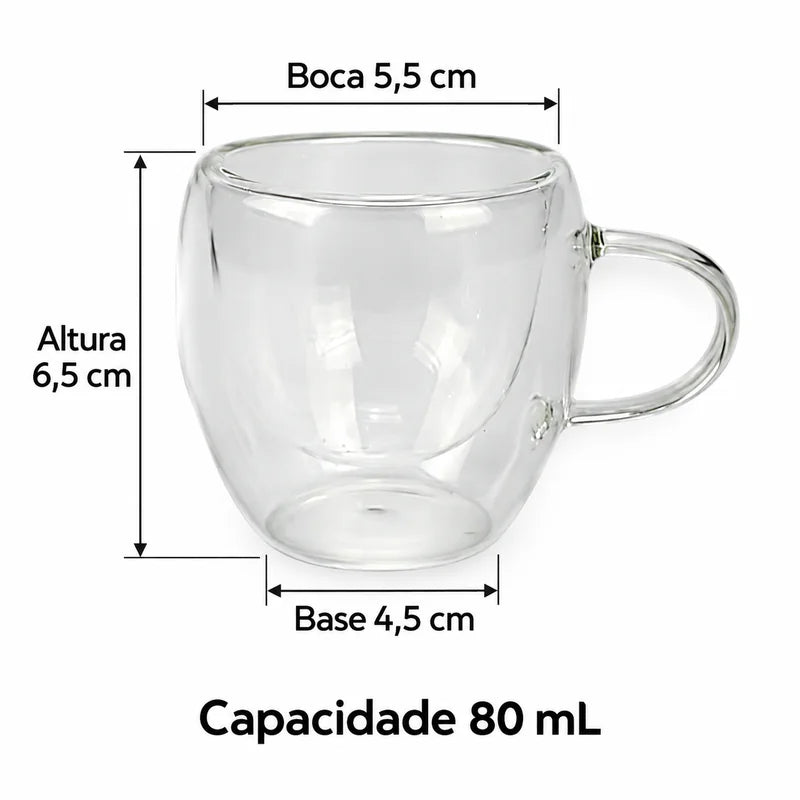 Medidas da xícara de 80 mL
