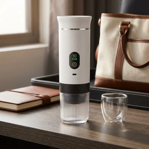 Cafeteira Portátil 3 em 1 Branca com Visor Lumi Homi para viagem e escritório