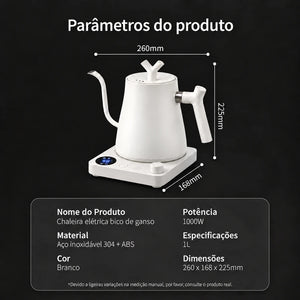 Medidas e especificações da chaleira elétrica Veneza branca