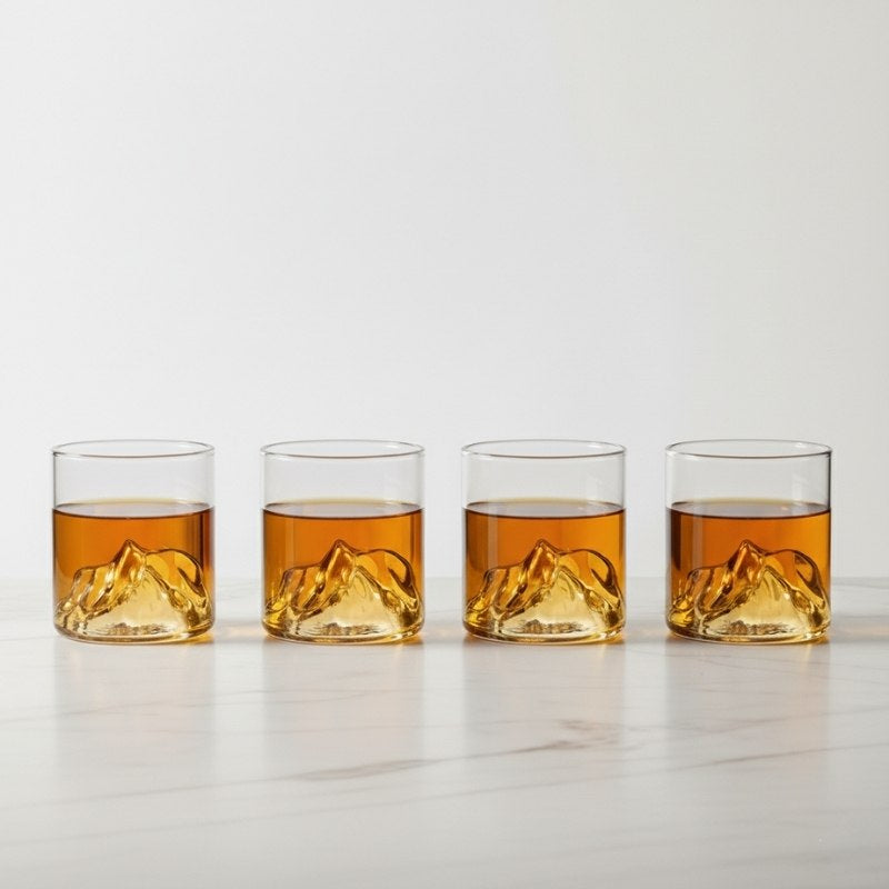 Kit com 4 Copos de Whisky Cristal Everest Lumi Homi