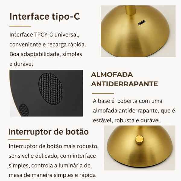 Luminária de Mesa LED Abajur Maggie Lumi Homi