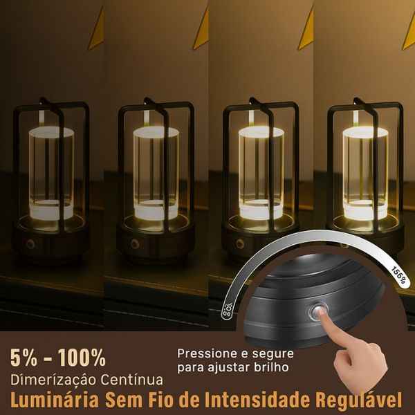 Luminária para Mesa de Estudo Preta LED Eternity Lumi Homi