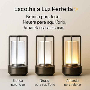Luminária para Mesa de Estudo Preta LED Eternity Lumi Homi