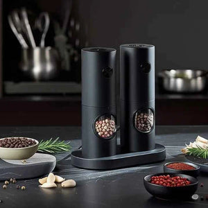 Moedor de Pimenta Nero Elétrico Lumi Homi - 2 Unidades + Suporte