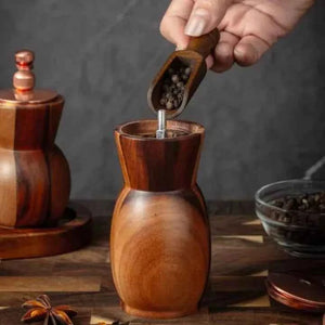 Moedor de Pimenta Manual Wood Lumi Homi | 2 Unidades + Base