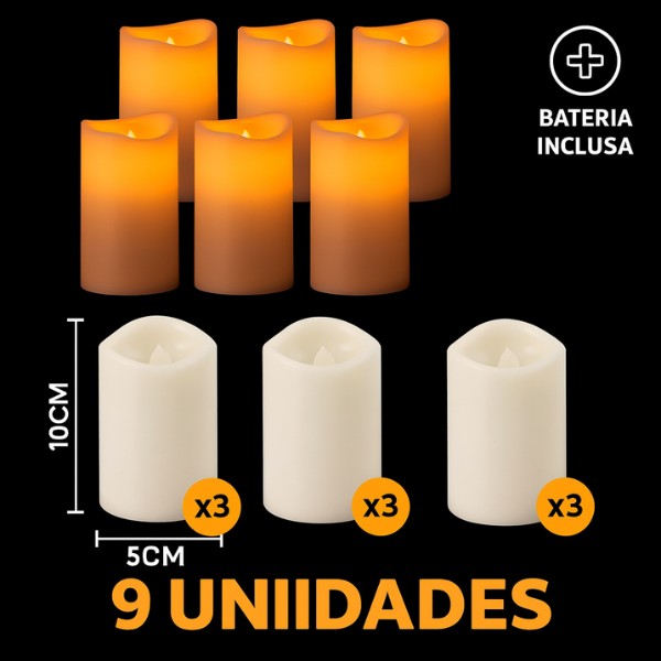 Medidas das velas luminárias LED