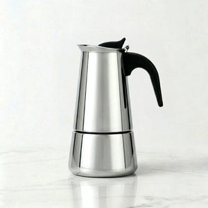 Cafeteira italiana inox Bari 300 ml Lumi Homi em fundo claro