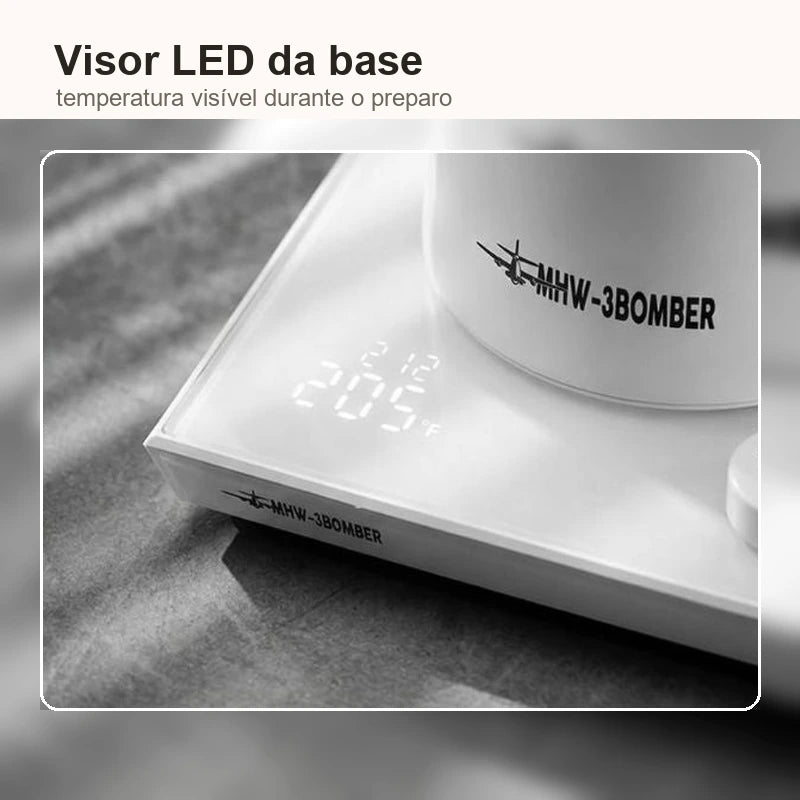 Visor LED da base da Chaleira Eletrica Bico de Ganso Branca MHW-3BOMBER