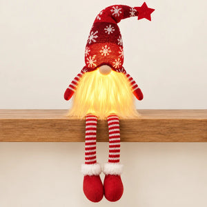 Gnomo iluminado vermelho com pernas longas