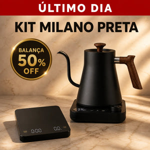 Kit Milano preta com balança 50% OFF no último dia