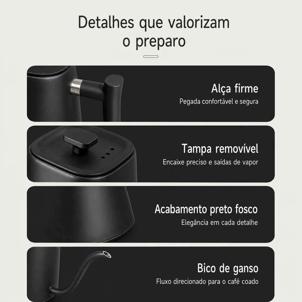 Detalhes de acabamento da Chaleira Elétrica Monza