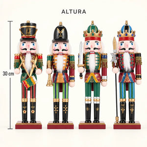 Altura de 30 cm dos quatro modelos de quebra-nozes