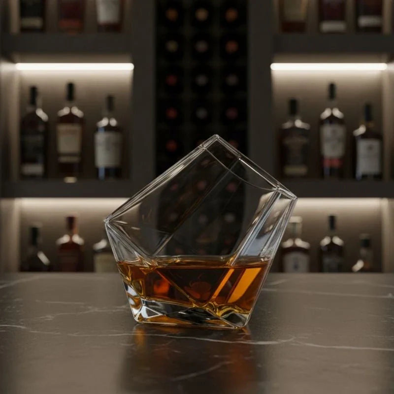 Copo de Whisky Cristal Toronto em contexto de bar em casa